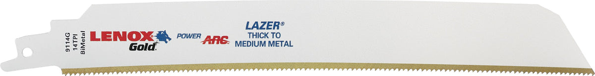 LENOX Säbelsägeblatt Gold Lazer® 229 mm, 14 TPI, 5 Stück – für Metall und anspruchsvolle Einsätze