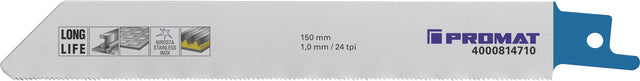 PROMAT Säbelsägeblatt 150 mm Bimetall TPI 24 für rostfreien Stahl