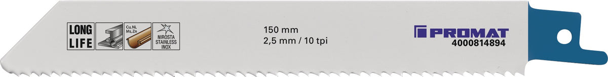 PROMAT Säbelsägeblatt 150 mm Bimetall TPI 24 für rostfreien Stahl
