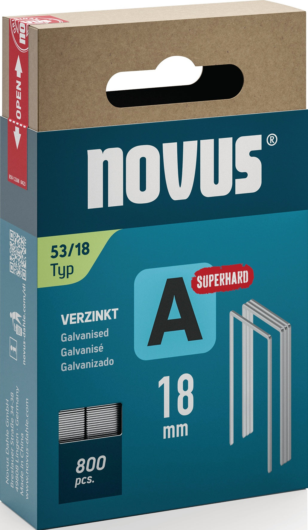 NOVUS Feindrahtklammer A Typ 53, 11,3 mm, 18 mm, superhart