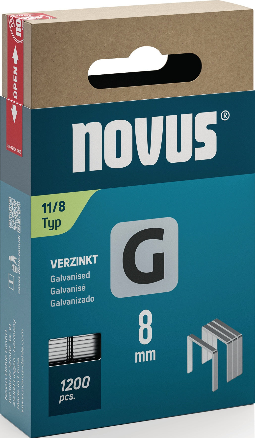 NOVUS Flachdrahtklammern G Typ 11 – 10,6 x 6 mm, 1,25 mm Draht