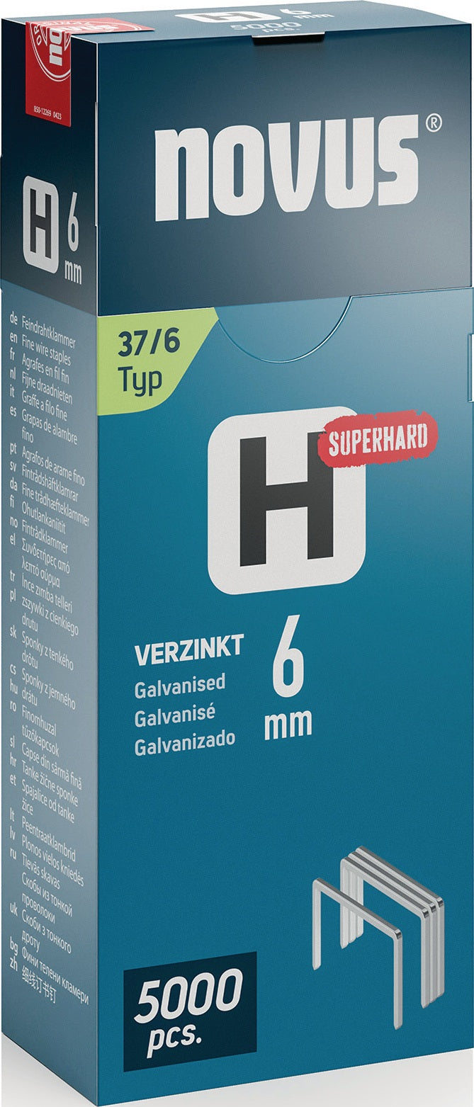 NOVUS Feindrahtklammern Typ 37 H, 10,6 mm Klammerbreite, superhart