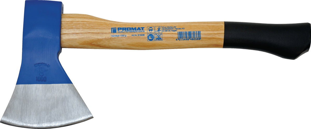PROMAT Handbeil Rheinische Form 600g stahlgeschmiedet mit Eschenkuhfußstiel 360mm