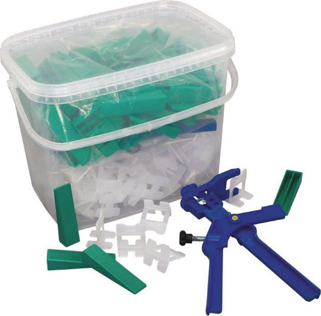 KRONEN-HANSA Fliesen-Nivelliersystem CLASSIC SETS – 250 Laschen 2 mm, 250 Keile, Zange