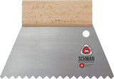 SCHWAN Kleberspachtel 180 mm x 180 mm B4 Trapezzahnung mit Holzgriff