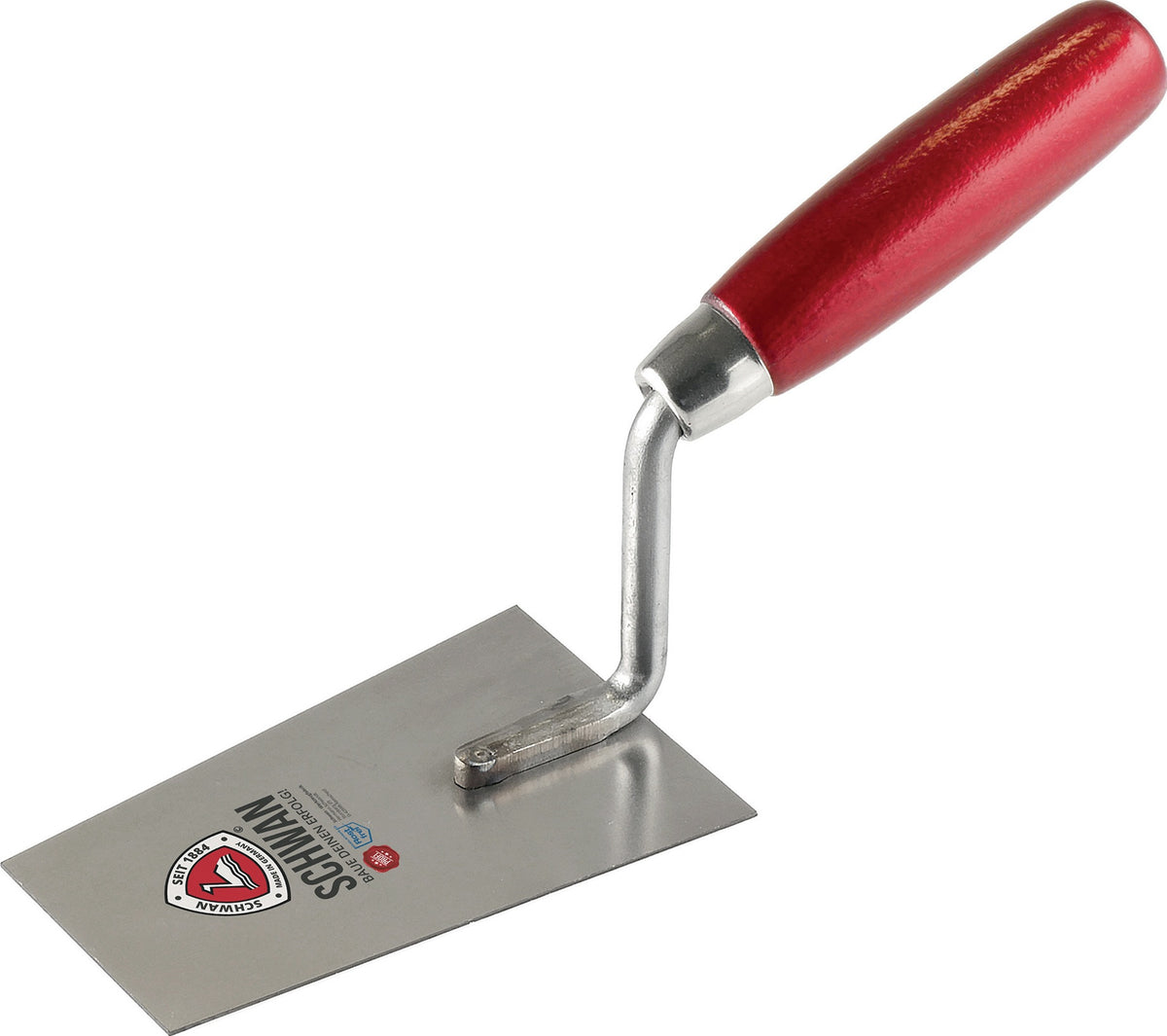Berner Putzkelle 220 mm von SCHWAN – gehärteter Stahl, Holzheft, 80 mm breit