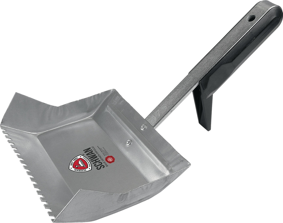 Kleberverteilerkelle 115 mm von SCHWAN – verzinkter Spezialstahl 1,0 mm für Porenbeton & Kalksandstein