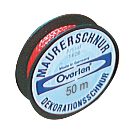OVERMANN Fliesenlegerschnur 50 m rot – 10 kg Reißkraft für exakte Fliesenarbeiten