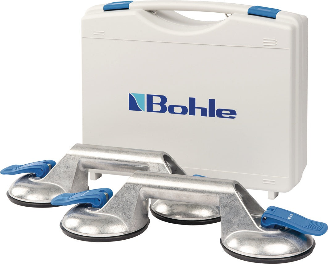 VERIBOR Saugheber-Set 60 kg, 2 Köpfe, 120 mm, Aluminium, PAK-frei – für gasdichte Oberflächen