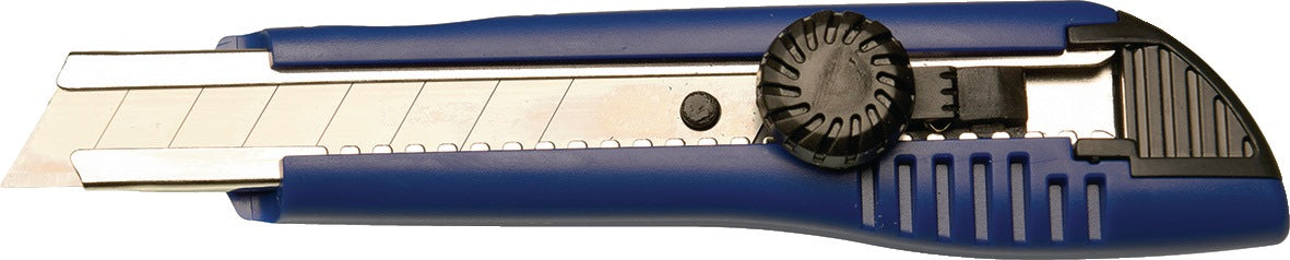 PROMAT Cuttermesser 18 mm Klingenbreite mit Feststellrädchen und Stahlführung