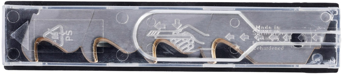 PROMAT Abbrechhakenklinge 104,5 mm titanbeschichtet mit 3 Sollbruchstellen, 10 Stück im Spender