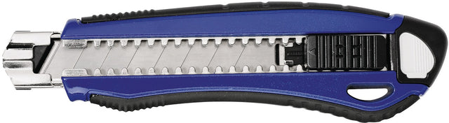 PROMAT Cuttermesser 18 mm Klingenbreite, 166 mm Länge, Aluminium-Gehäuse mit Gummigriff