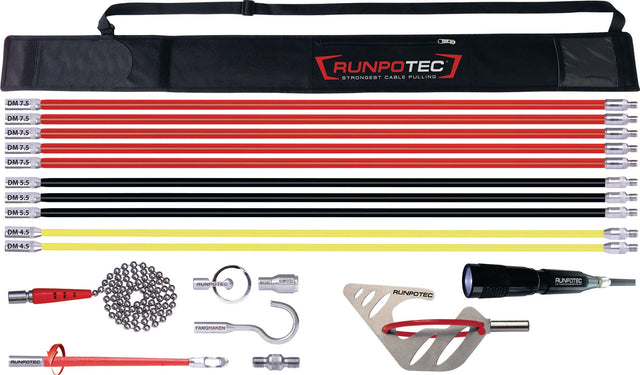 RUNPOTEC Runpostick Comfort 19-teilig – Kabeleinzieh-Set mit Basalttechnologie und RTG-Gewinde