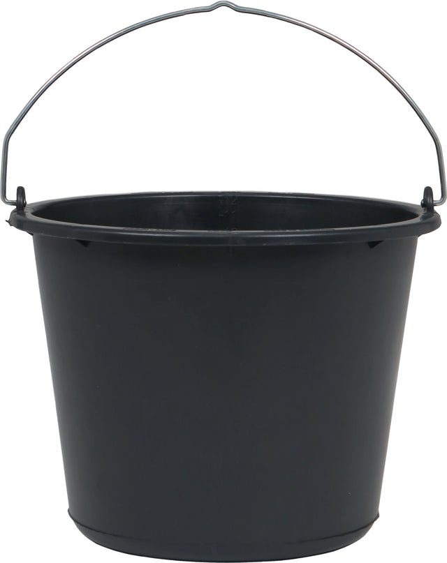 NORDWEST Baueimer 12 l Recycling-Kunststoff schwarz mit verzinktem Bügel
