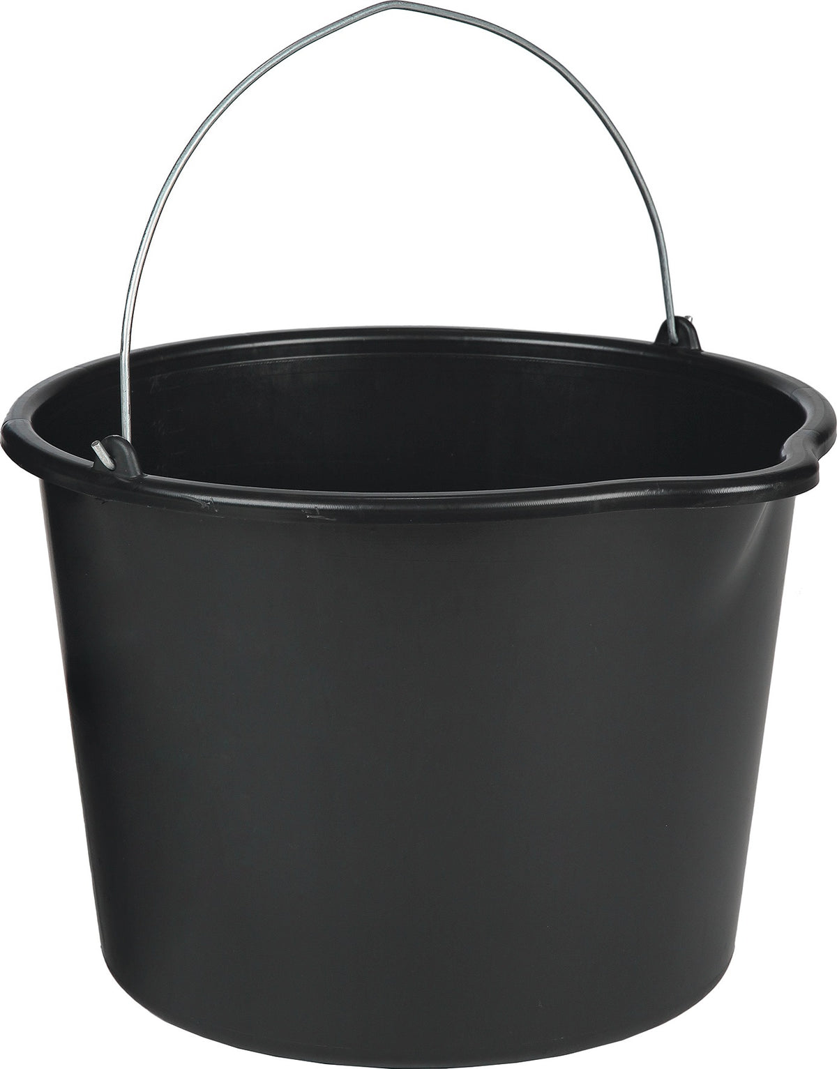 JOPA Baueimer 12 l mit Tülle, schwarz, Polyethylen, verzinkter Bügel, Liter-Skala