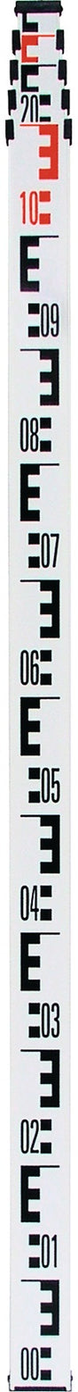 NEDO Teleskopnivellierlatte L.1,22-4m mit Libelle – 4 Elemente, mm-Teilung, eloxiertes Aluminium