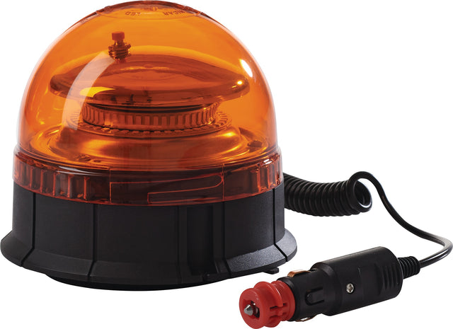 NOW Rundumkennleuchte gelb mit Magnetfuß und Saugnapf – 12-24 V, 45 LEDs, R65+R10, IP65