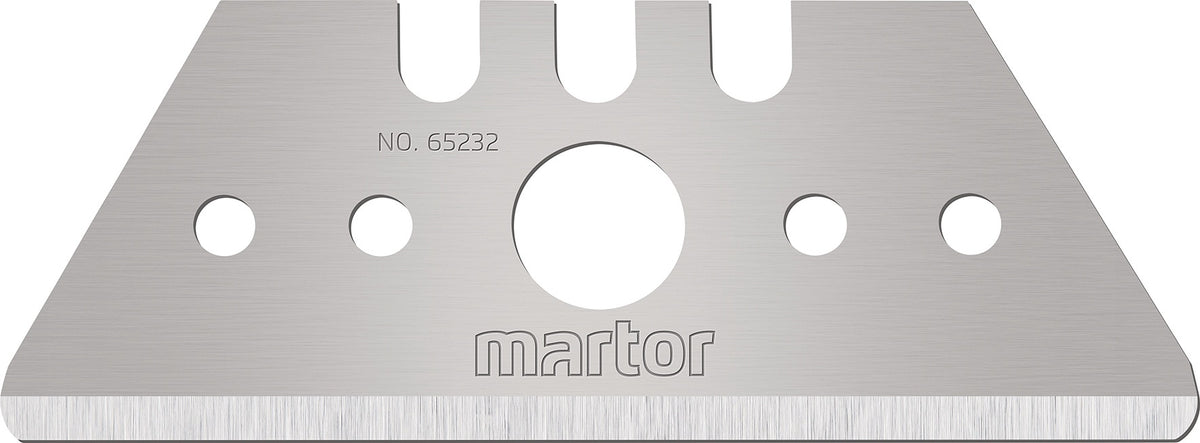 MARTOR Trapezklinge 65232, 50,1 x 19 x 0,63 mm, mit Lochung, 10 Stück im Spender