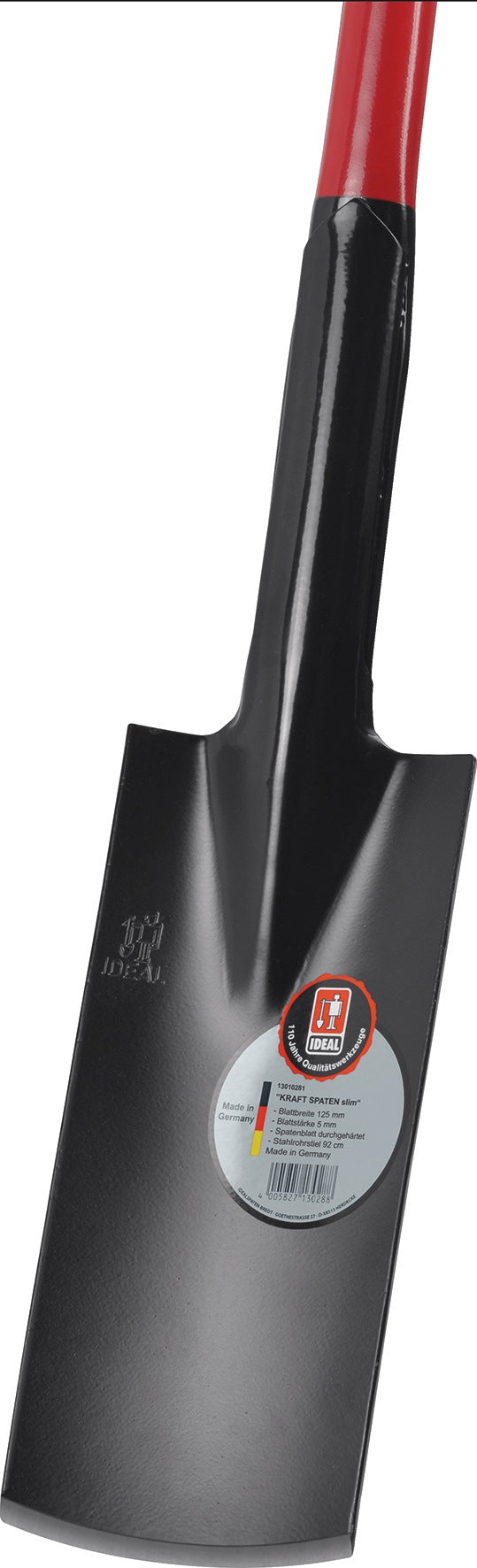 IDEAL Kraftspaten Gr.2 280x190/180 mm mit Stahlrohrstiel und Hartholzknauf – robust für Rodungsarbeiten