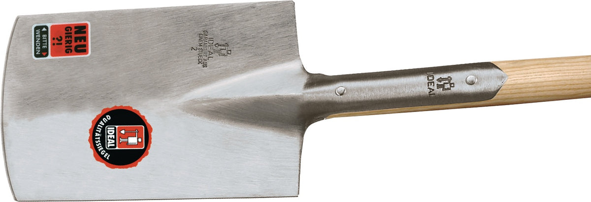 IDEAL Gärtnerspaten mit Eschen-T-Stiel 285 x 185 / 180 mm – spezialgehärtet & poliert