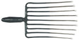 KRUMPHOLZ Steingabel 9 Zinken 330 mm mit Federdülle, Stahl rot-silber lackiert, ohne Stiel