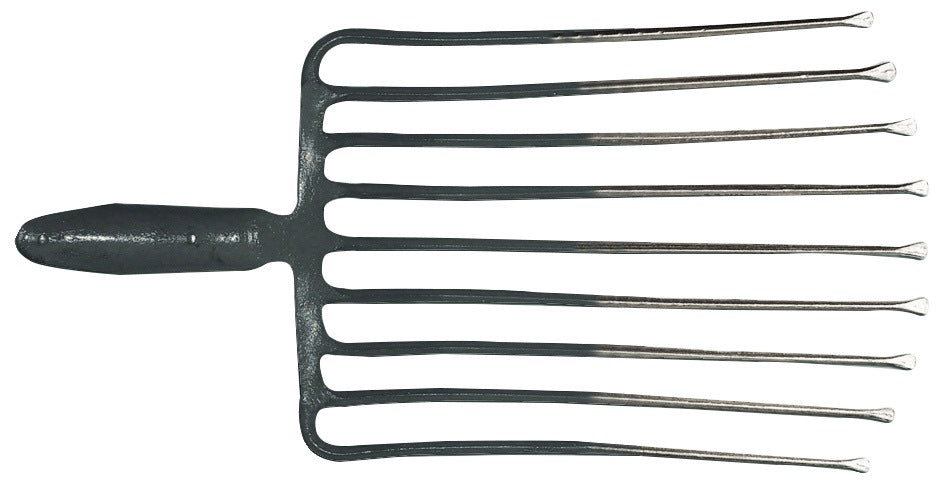 KRUMPHOLZ Steingabel 9 Zinken 330 mm mit Federdülle, Stahl rot-silber lackiert, ohne Stiel