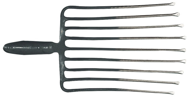 KRUMPHOLZ Steingabel 9 Zinken 330 mm mit Federdülle, Stahl rot-silber lackiert, ohne Stiel