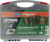 NORTON CLIPPER Fliesenbohrkoffer Extreme VB 20/28/35/50/68 mm Typ Fliese I