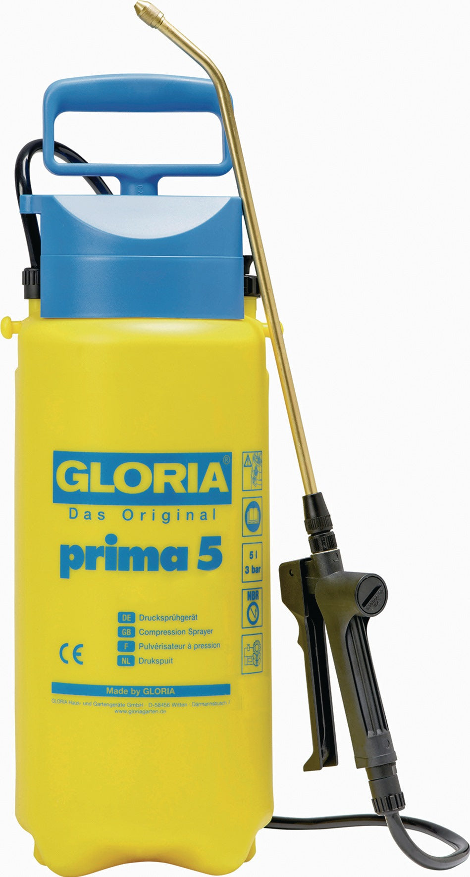 GLORIA Prima 3 Drucksprühgerät 3 l, 3 bar, Perbunan (NBR) – für Pflanzenpflege