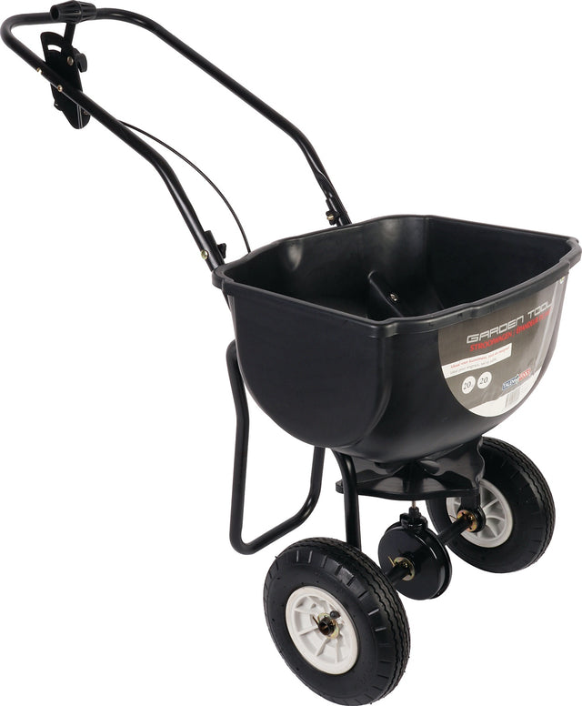 TALEN TOOLS Streugutwagen 20 l Kunststoff schwarz mit luftbereiften Gummirädern, Streubreite 10-15 m