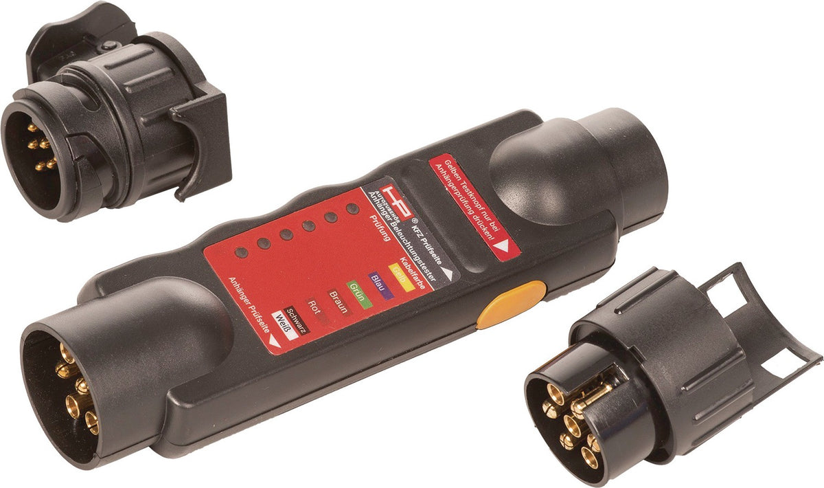 HP AUTOZUBEHÖR Anhänger-Beleuchtungstester 12 V, 7/13-polig, mit LED-Anzeige