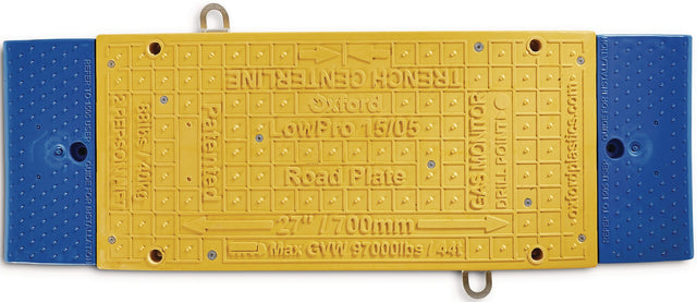 OXFORD Grabenbrücke LowPro® 15/05 Road Plate gelb-blau 1500x500 mm 44 t für sichere Grabenüberquerung