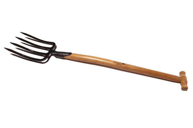 KRUMPHOLZ Spatengabel mit Federdülle, 4 Bajonettzinken, Zinkenlänge 250 mm, Gesamtlänge 1100 mm, Eschen-T-Stiel
