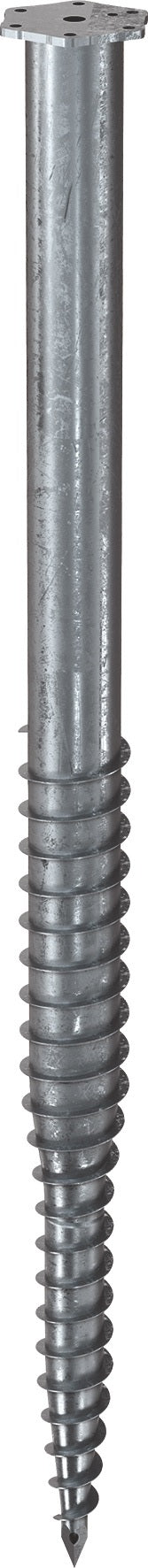 KRINNER Schraubfundament M L.2100mm D.114mm Gew.M24 20,9kg STA – feuerverzinkt, für Fertiggaragen und Container