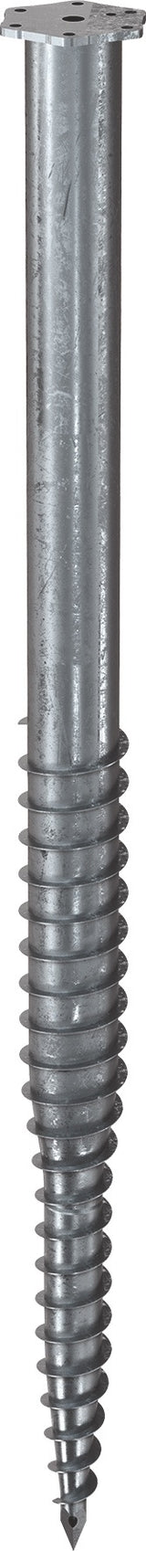 KRINNER Schraubfundament M L.2100mm D.114mm Gew.M24 20,9kg STA – feuerverzinkt, für Fertiggaragen und Container