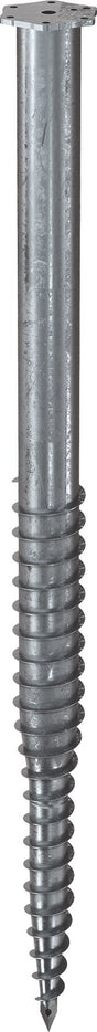 KRINNER Schraubfundament M L.2100mm D.114mm Gew.M24 20,9kg STA – feuerverzinkt, für Fertiggaragen und Container