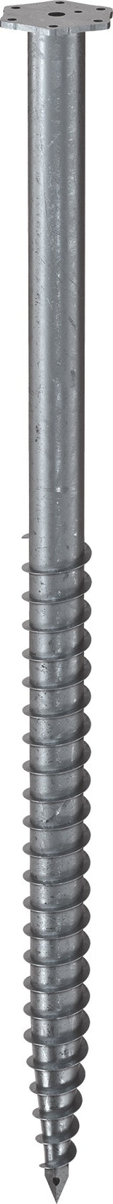 KRINNER Schraubfundament M L.2100mm D.114mm Gew.M24 20,9kg STA – feuerverzinkt, für Fertiggaragen und Container