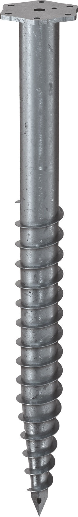 KRINNER Schraubfundament M L.2100mm D.114mm Gew.M24 20,9kg STA – feuerverzinkt, für Fertiggaragen und Container