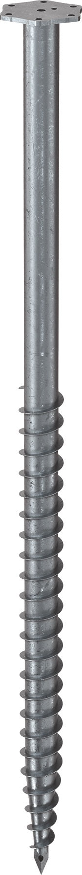 KRINNER Schraubfundament M L.2100mm D.114mm Gew.M24 20,9kg STA – feuerverzinkt, für Fertiggaragen und Container