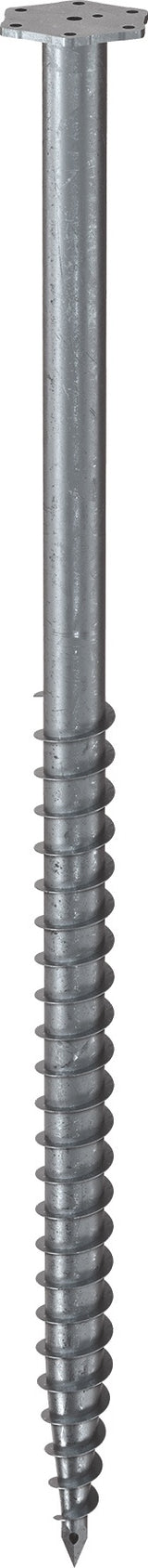 KRINNER Schraubfundament M L.2100mm D.114mm Gew.M24 20,9kg STA – feuerverzinkt, für Fertiggaragen und Container
