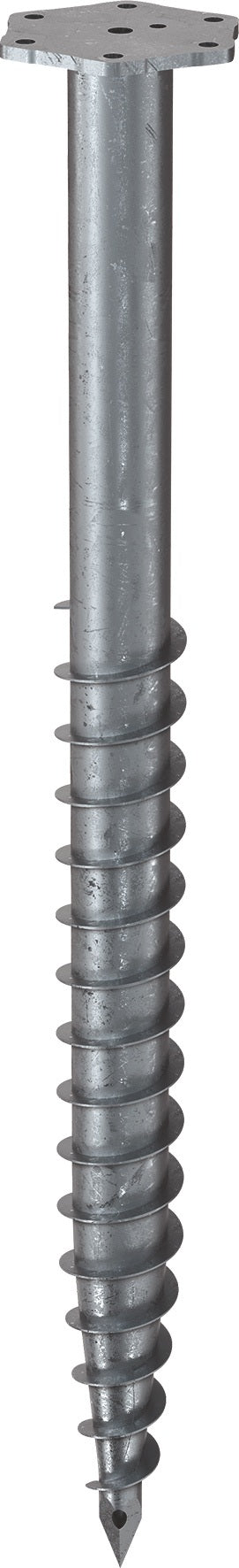 KRINNER Schraubfundament M L.2100mm D.114mm Gew.M24 20,9kg STA – feuerverzinkt, für Fertiggaragen und Container