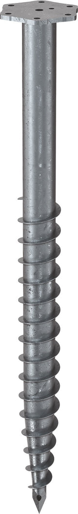 KRINNER Schraubfundament M L.2100mm D.114mm Gew.M24 20,9kg STA – feuerverzinkt, für Fertiggaragen und Container