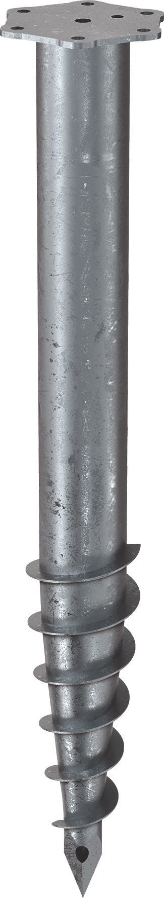 KRINNER Schraubfundament M L.2100mm D.114mm Gew.M24 20,9kg STA – feuerverzinkt, für Fertiggaragen und Container