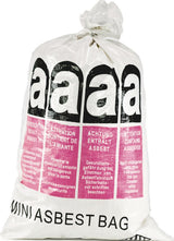 ASUP Bändchengewebesack 120 l mit Verschlussband – 700 x 1100 mm, Aufdruck mini Asbest
