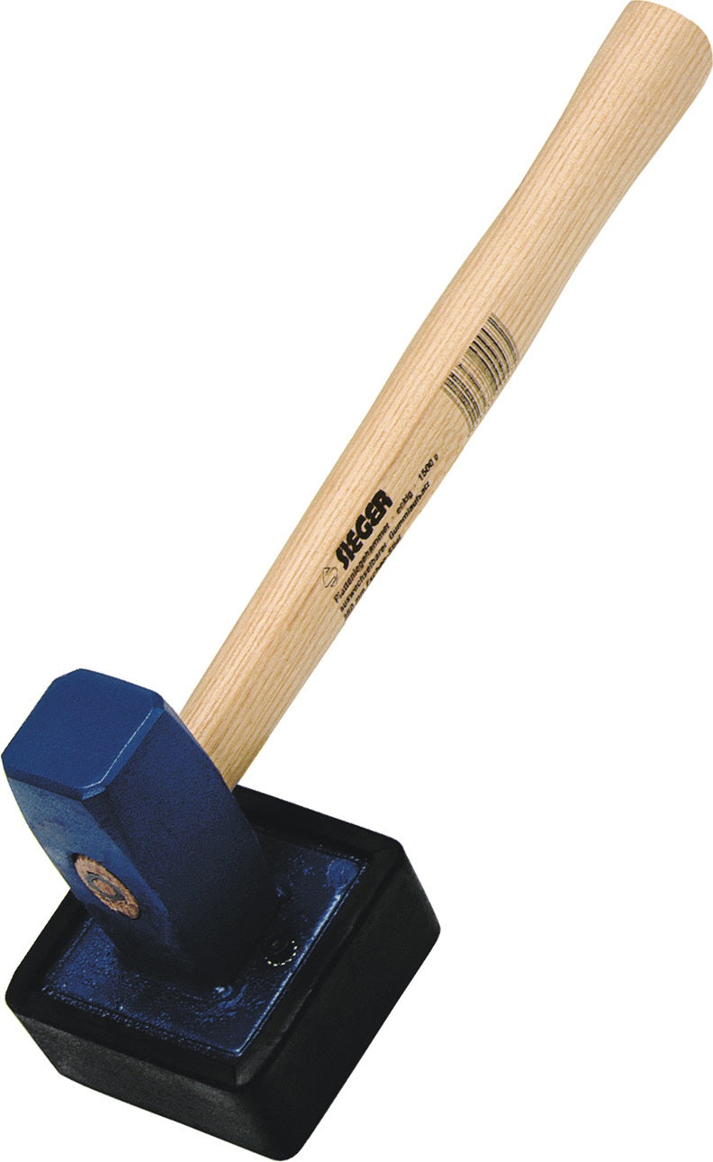 IDEAL Plattenlegerhammer 2000g holz- und ringverkeilt, 41,5 cm, Eschenstiel, Gummiaufsatz