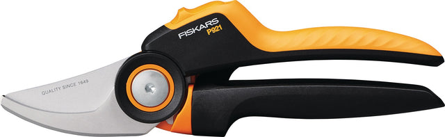 FISKARS Gartenschere Bypass 201 mm – PowerGear™ Technologie, Schneidleistung 24 mm