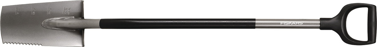 FISKARS Schmaler Spaten 250 x 153 mm Ergonomic mit Sägezahnkante und D-Griff