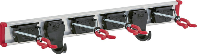 BRUNS Gerätehalter Führungsschiene 500 mm mit 2 Haken und 4 Haltern aus Aluminium