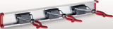 BRUNS Gerätehalter Führungsschiene 500 mm mit 2 Haken und 4 Haltern aus Aluminium