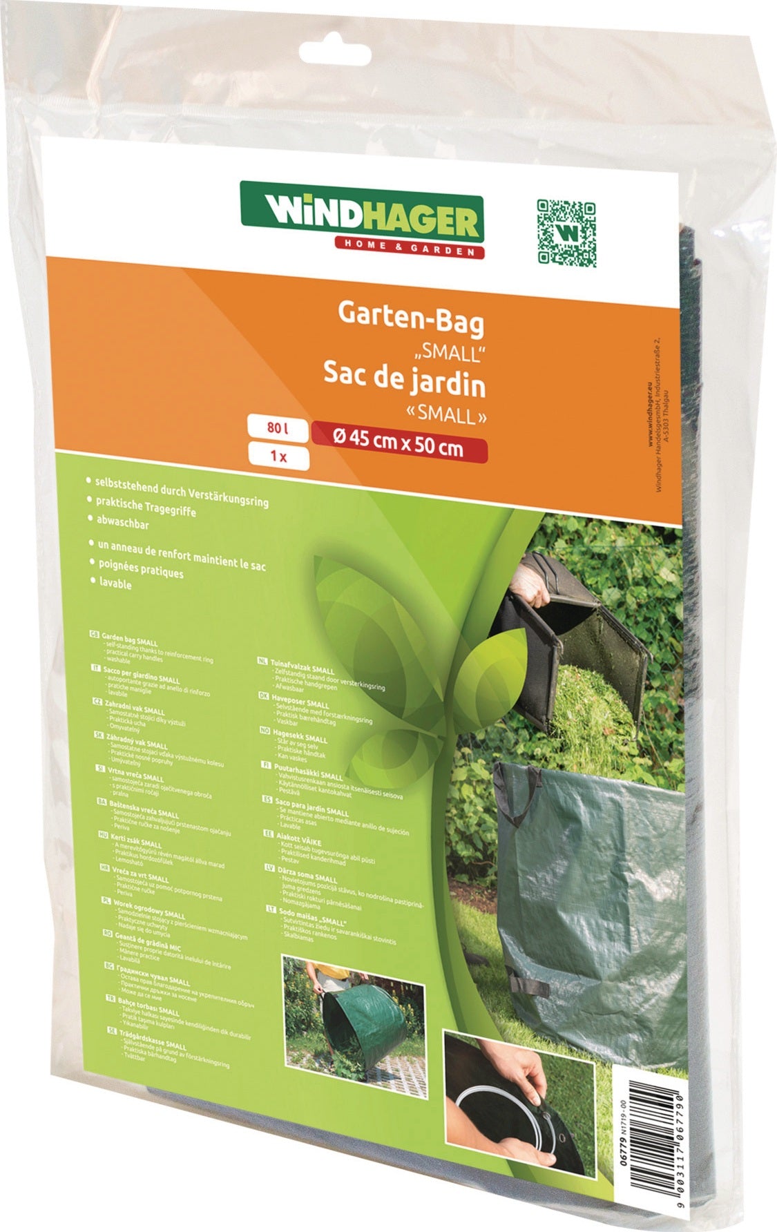 Gartensack 180 l von WINDHAGER – selbststehend, mit Verstärkungsring und Tragegriffen